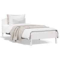Bedframe zonder matras massief grenenhout wit 90x200 cm