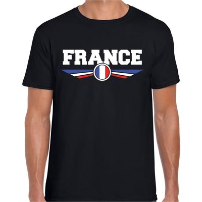 Frankrijk - France landen supporters t-shirt - zwart - voor heren - korte mouwen