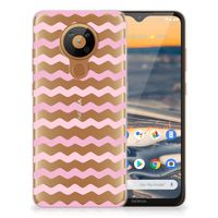 Nokia 5.3 TPU bumper Waves Roze - thumbnail