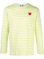 Comme Des Garçons Play t-shirt rayé à logo - Vert - thumbnail