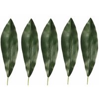 5x Kunstplant Aspidistra blad 75 cm donkergroen