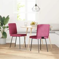 Eetkamerstoelen 2 st fluweel wijnrood