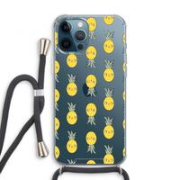 Ananas: iPhone 12 Pro Transparant Hoesje met koord