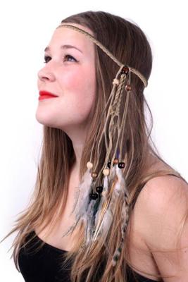 Hoofdband Ibiza/indiaan veertjes