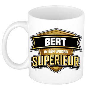 Naam mok Bert - wit - Superieur - keramiek - 300 ml - cadeau collega beker