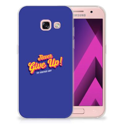 Samsung Galaxy A3 2017 | Siliconen hoesje | met naam Never Give Up Samsung Galaxy A3 2017 | Siliconen hoesje | met naam Never Give Up