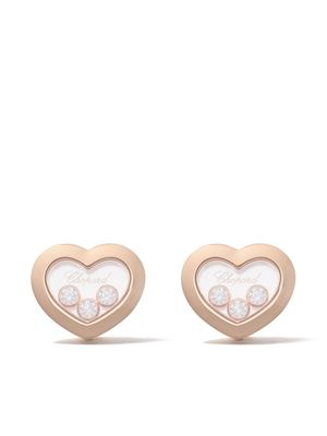 Chopard puces d'oreille Happy Diamonds en or rose 18ct