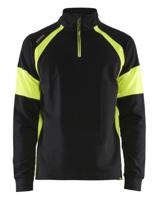 Blåkläder Sweatshirt met High-Vis zones 35501158 | Zwart/High-Vis Geel | Maat 3XL - 7330509775295