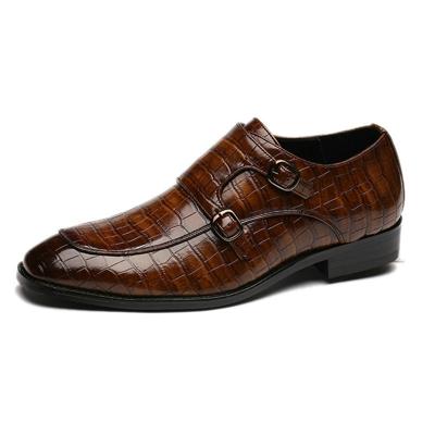 Krokodil patroon Business platte onderkant lederen formele schoenen grootte: 39 (bruin)