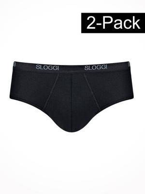 Sloggi - Basic Midi 2-Pack - zwart, Maat:2XL