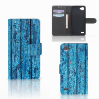 LG Q6 | LG Q6 Plus Book Style Case Wood Blue - thumbnail