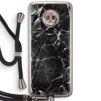 Zwart Marmer 2: Motorola Moto G6 Transparant Hoesje met koord