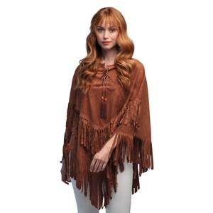 Indiaanse Hippie poncho - bruin - one size - Verkleedkleding voor dames - Flower Power tijd