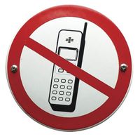 Bord verboden mobiel te bellen Bord verboden mobiel te bellen