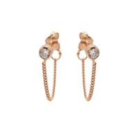 Karma Oorringen Chain Zirconia Rosé Goud