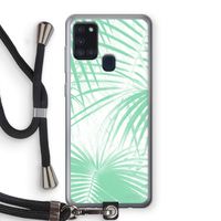 Palmbladeren: Samsung Galaxy A21s Transparant Hoesje met koord Palmbladeren: Samsung Galaxy A21s Transparant Hoesje met koord