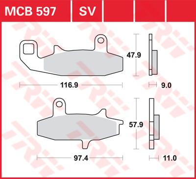 TRW Remblokken, en remschoenen voor de moto, MCB597SV Sinter street