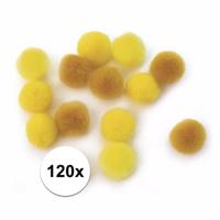 Rayher knutsel pompons - 60x - geel - 15 mm - Hobby en knutselen