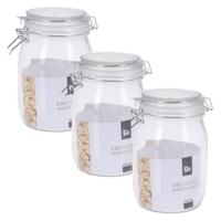 Excellent Houseware keuken voedsel opslagpotten - 3x - 1000 ML - met beugel sluiting - glas