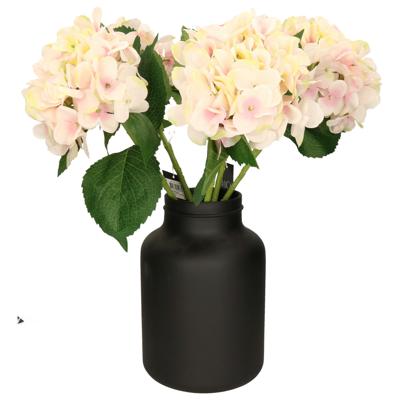 Mica Decorations Kunstbloem - Hortensia tak - lichtroze - 51 cm - losse steel - Kunst zijdebloemen