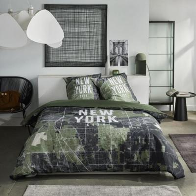 Beddengoedset - TODAY - JAVA - 2 personen - 240x220 cm - Katoen - New York print - Groen