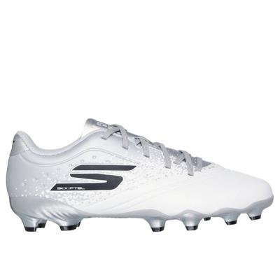 Skechers Razor 1.5 Gras Voetbalschoenen (FG) Kids Wit Zilver Zwart