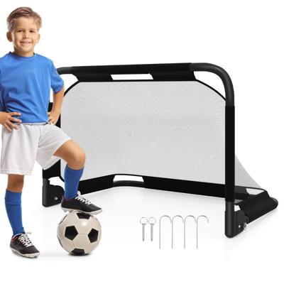 Opvouwbaar Voetbaldoel Pop-updoel voor Voetbal met Doelwand Opvouwbaar Doel met Verankeringssysteem en Robuust Metalen Frame