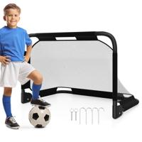 Opvouwbaar Voetbaldoel Pop-updoel voor Voetbal met Doelwand Opvouwbaar Doel met Verankeringssysteem en Robuust Metalen Frame