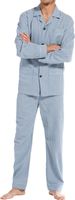 Robson pyjama flanel met knopen blauw met print