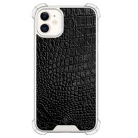 iPhone 11 siliconen shockproof hoesje - Croco zwart iPhone 11 siliconen shockproof hoesje - Croco zwart
