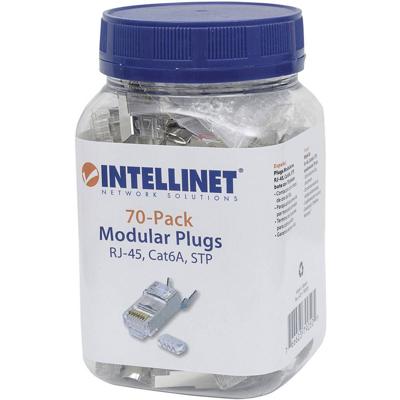 Intellinet Kabel Intellinet Cat6A modulaire RJ45-stekkers Pro Line (50 stuks) 790505 Krimpcontact Aantal polen (sensoren) 8P8C Zilver 50 stuk(s)