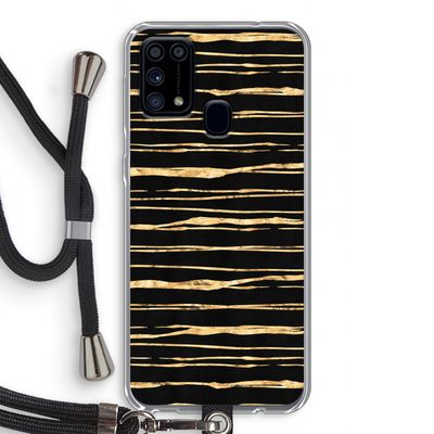 Gouden strepen: Samsung Galaxy M31 Transparant Hoesje met koord