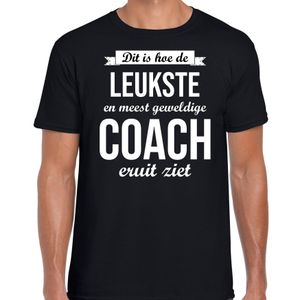 Dit is hoe de leukste en meest geweldige coach eruit ziet cadeau t-shirt zwart heren