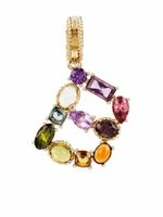 Dolce & Gabbana pendentif Rainbow Alaphabet B en or 18ct orné de pierres variées - thumbnail