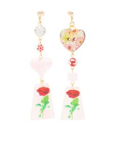 Amir Slama boucles d'oreilles asymétriques à fleurs - Rose