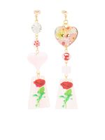 Amir Slama boucles d'oreilles asymétriques à fleurs - Rose - thumbnail