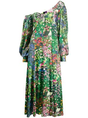 Natasha Zinko robe asymétrique à fleurs - Vert