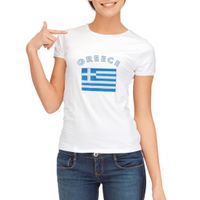 Griekse vlag t-shirt voor dames XL  - - thumbnail