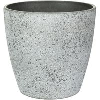 Ter Steege Bloempot/plantenpot - buiten - betongrijs - D19/H15 cm - kunststof/steenmix   - - thumbnail