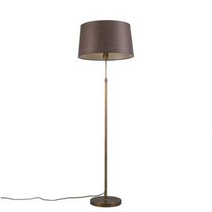 QAZQA Smart vloerlamp brons met bruine kap 45 cm incl. Wifi A60 -