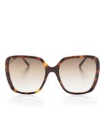 Chloé Eyewear lunettes de soleil carrées à effet écailles de tortue - Marron