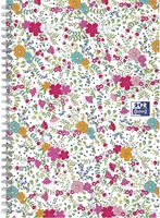 Oxford Floral hardcover spiraalschrift, ft B5, 60 vel, geruit 5 mm, wit - thumbnail