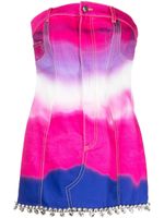 AREA robe-bustier en jean à coupe courte - Rose
