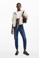 Joggingbroek van denimstof - BLUE - XS