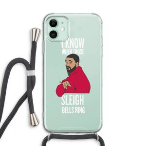 Sleigh Bells Ring: iPhone 11 Transparant Hoesje met koord