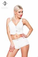* SOLEIL by XXX COLLECTION Wit leren korset met rits (XS -2XL-3XL-4XL)