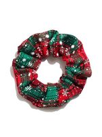 Christmas Snowflake Plaid Large Hair Tie Christmas Hair Rope Elastic - thumbnail