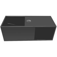 Wiesbaden Julia Fontein - Solid Surface Mat Zwart - 52x20x20cm met Nis