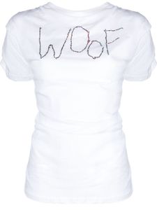 Collina Strada t-shirt Woof à ornements strassés - Blanc