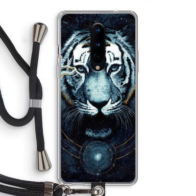 Darkness Tiger: OnePlus 8 Transparant Hoesje met koord